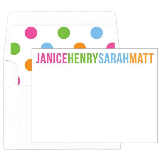 Pick Your Colors Bright Name Flat Note Cards